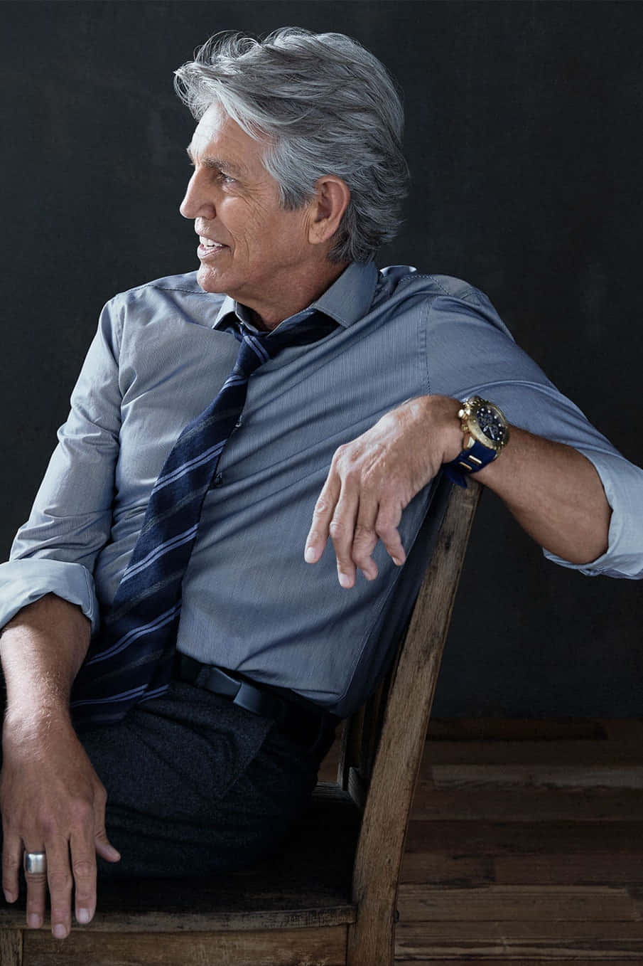 Eric Roberts, blue shirt, striped tie, HD Phone Wallpaper