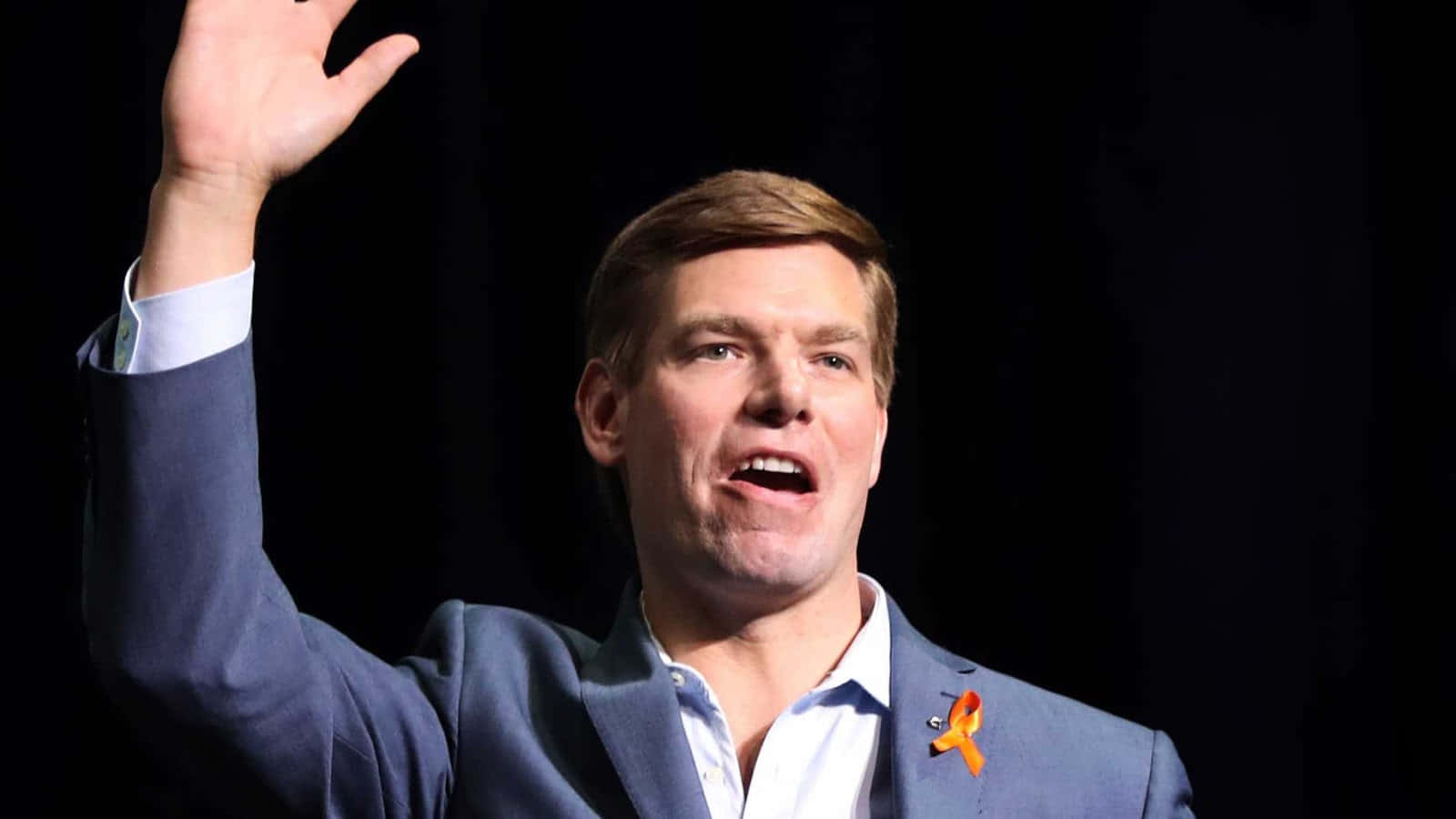 Eric Swalwell, blue suit, dark stage, HD Desktop Wallpaper