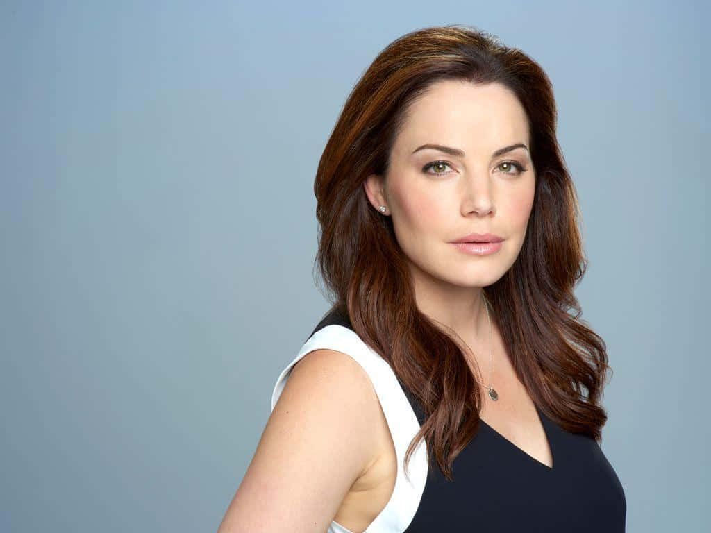 Erica Durance, long brown hair, green eyes, SD Desktop Wallpaper