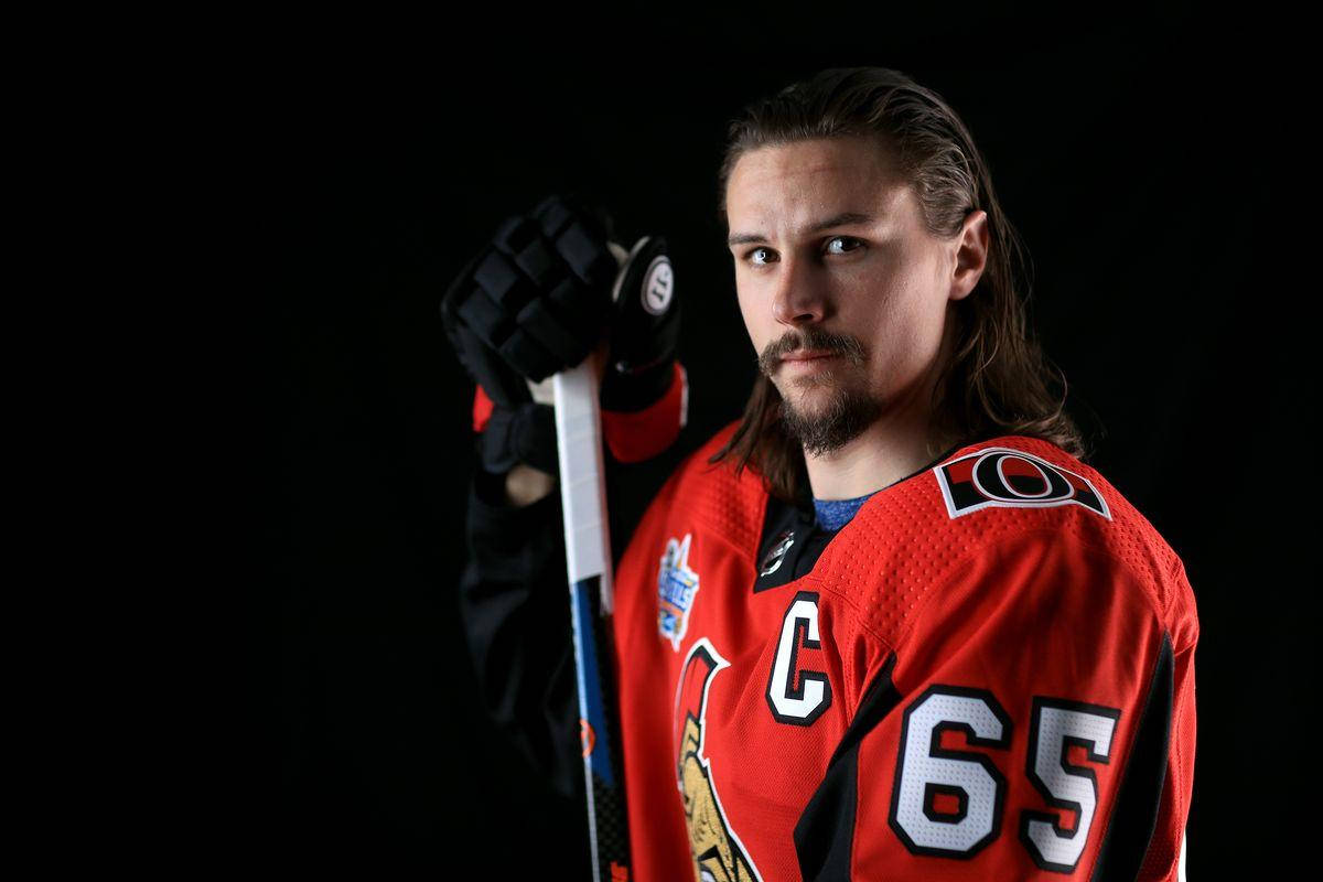 Erik Karlsson, NHL player, red jersey, SD Desktop Wallpaper