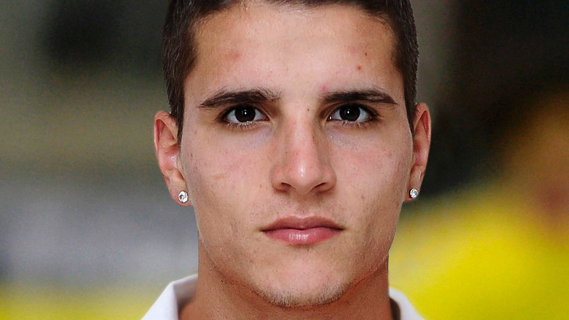 Erik Lamela, dark eyes, silver earrings, Full HD Desktop Wallpaper