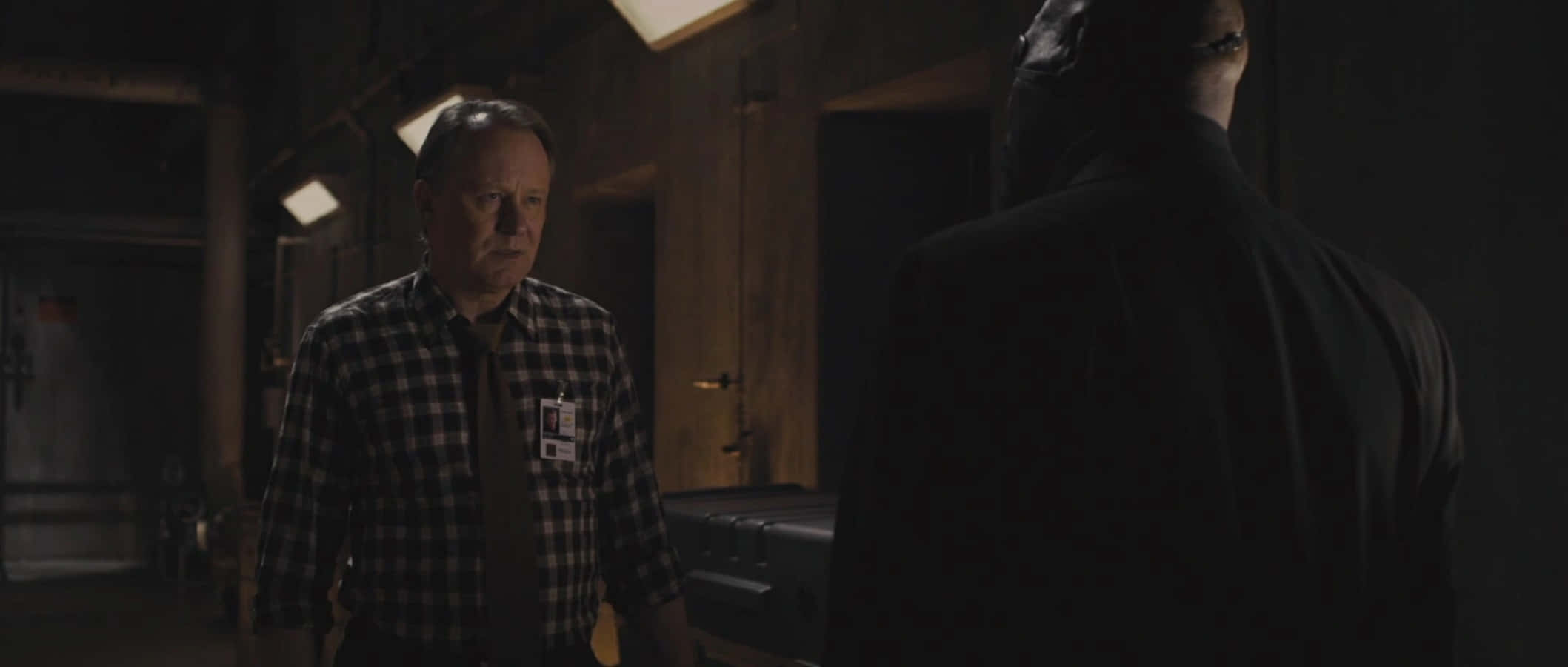 Erik Selvig, plaid shirt, dimly lit warehouse, Full HD Desktop Wallpaper