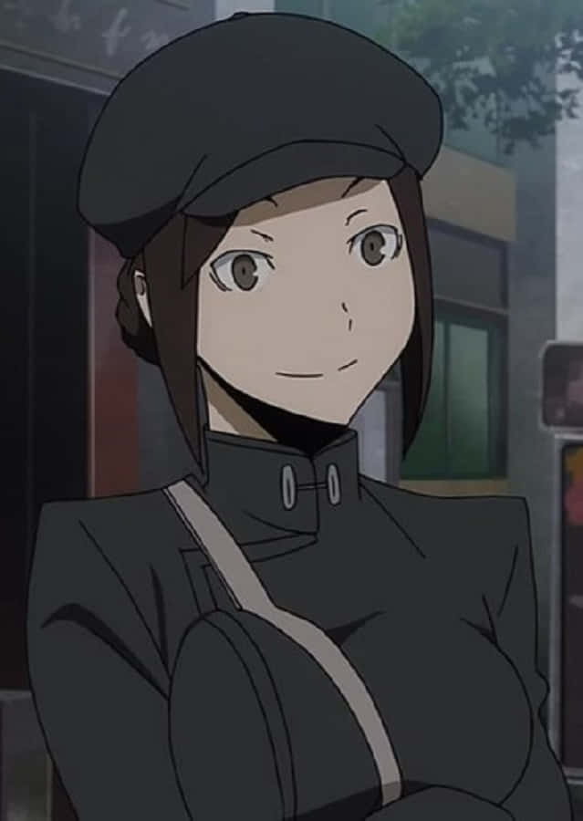 Erika Karisawa, brown hair, black beret, SD Phone Wallpaper