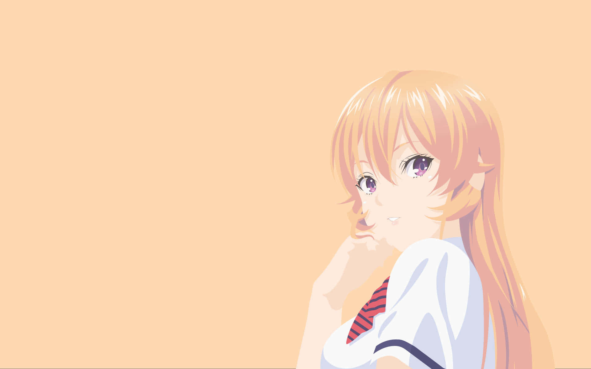 Erina Nakiri, blonde hair, purple eyes, Full HD Desktop Wallpaper
