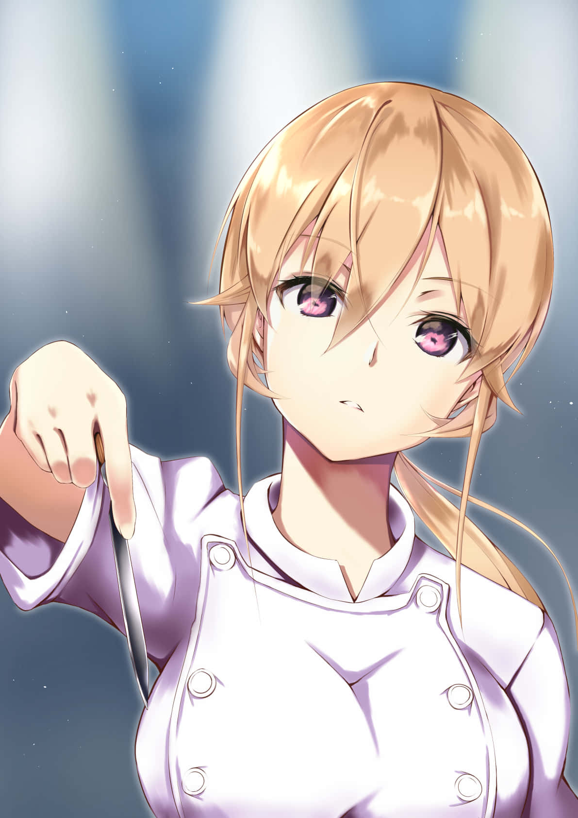 Erina Nakiri, blonde, purple eyes, HD Phone Wallpaper