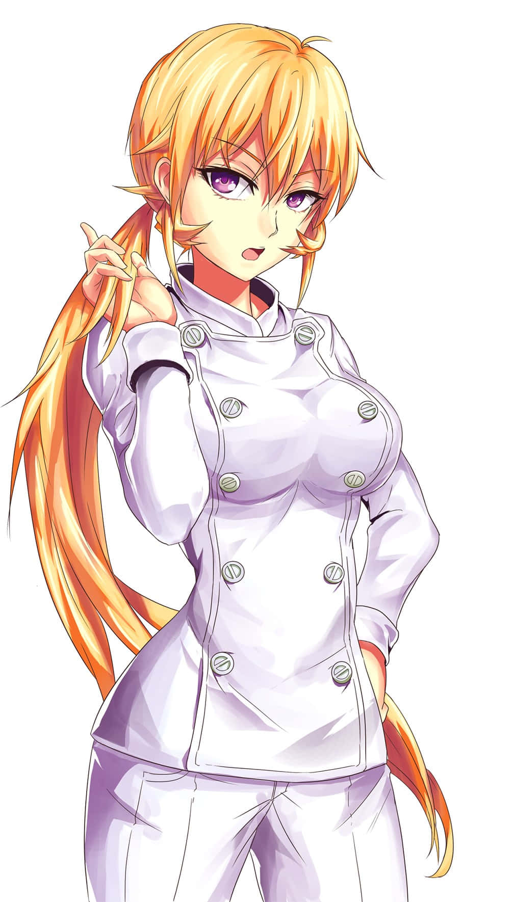 Erina Nakiri, anime chef, long orange hair, HD Phone Wallpaper