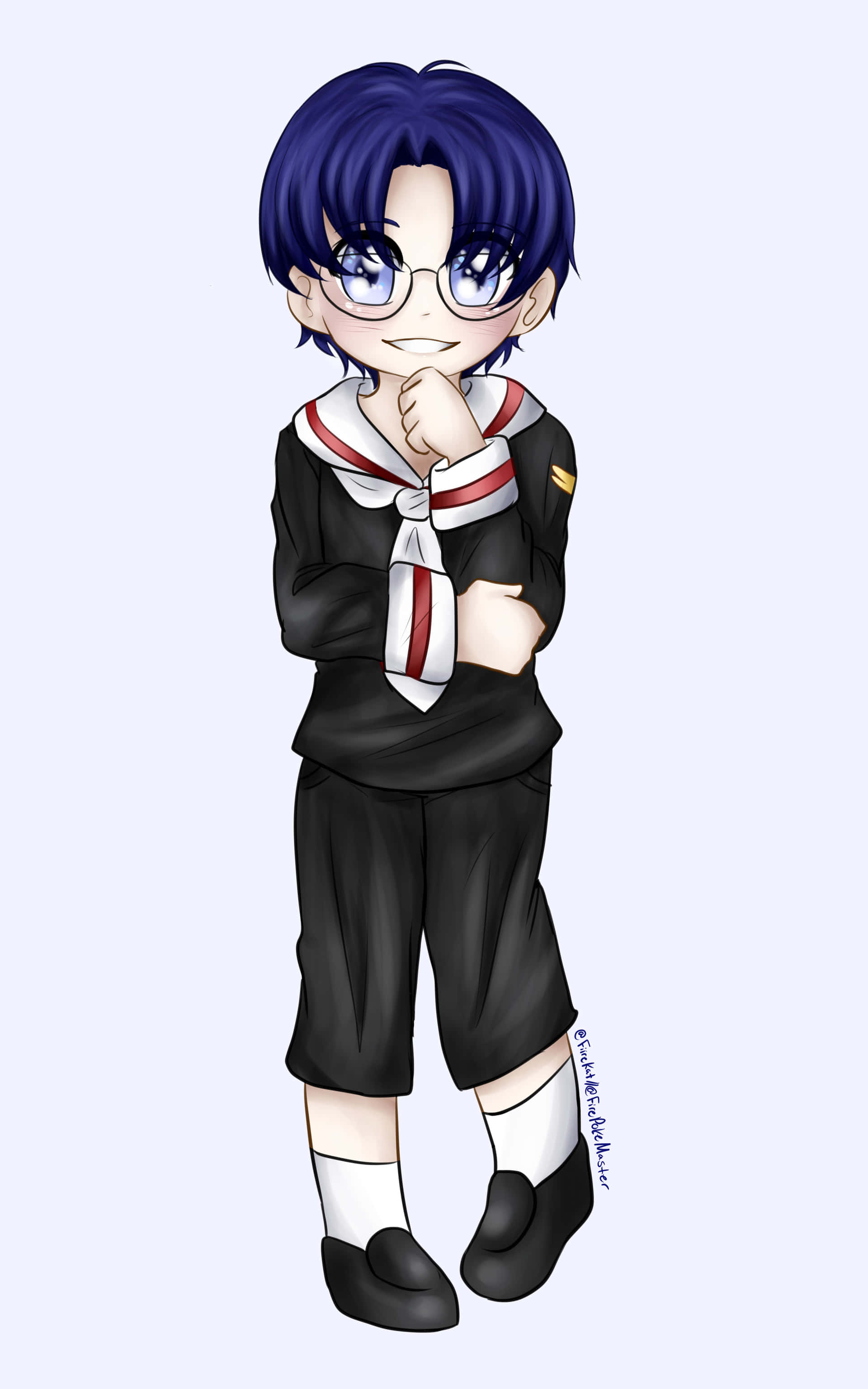 Eriol Hiiragizawa, chibi anime boy, blue hair, 2K Phone Wallpaper