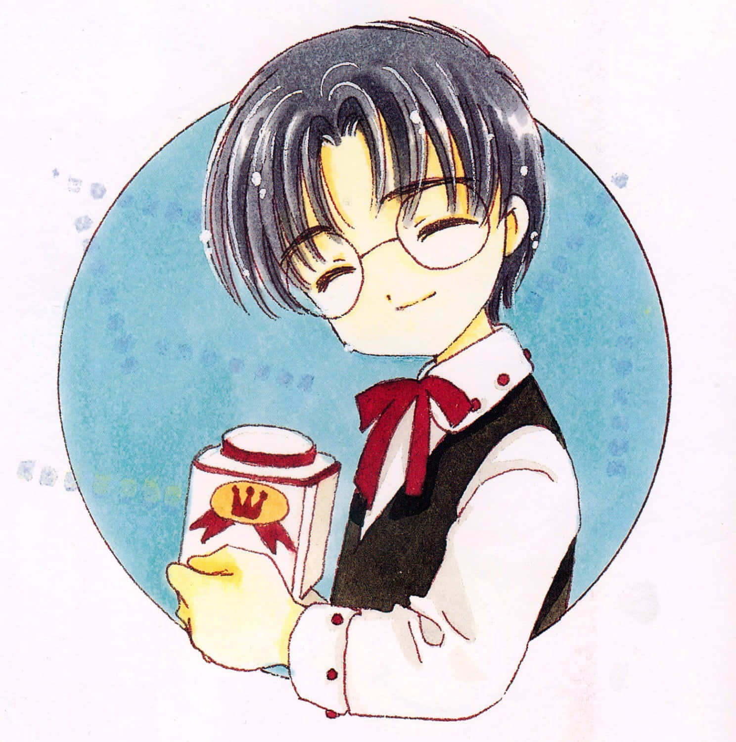 Eriol Hiiragizawa, glasses, red bow, HD Phone Wallpaper