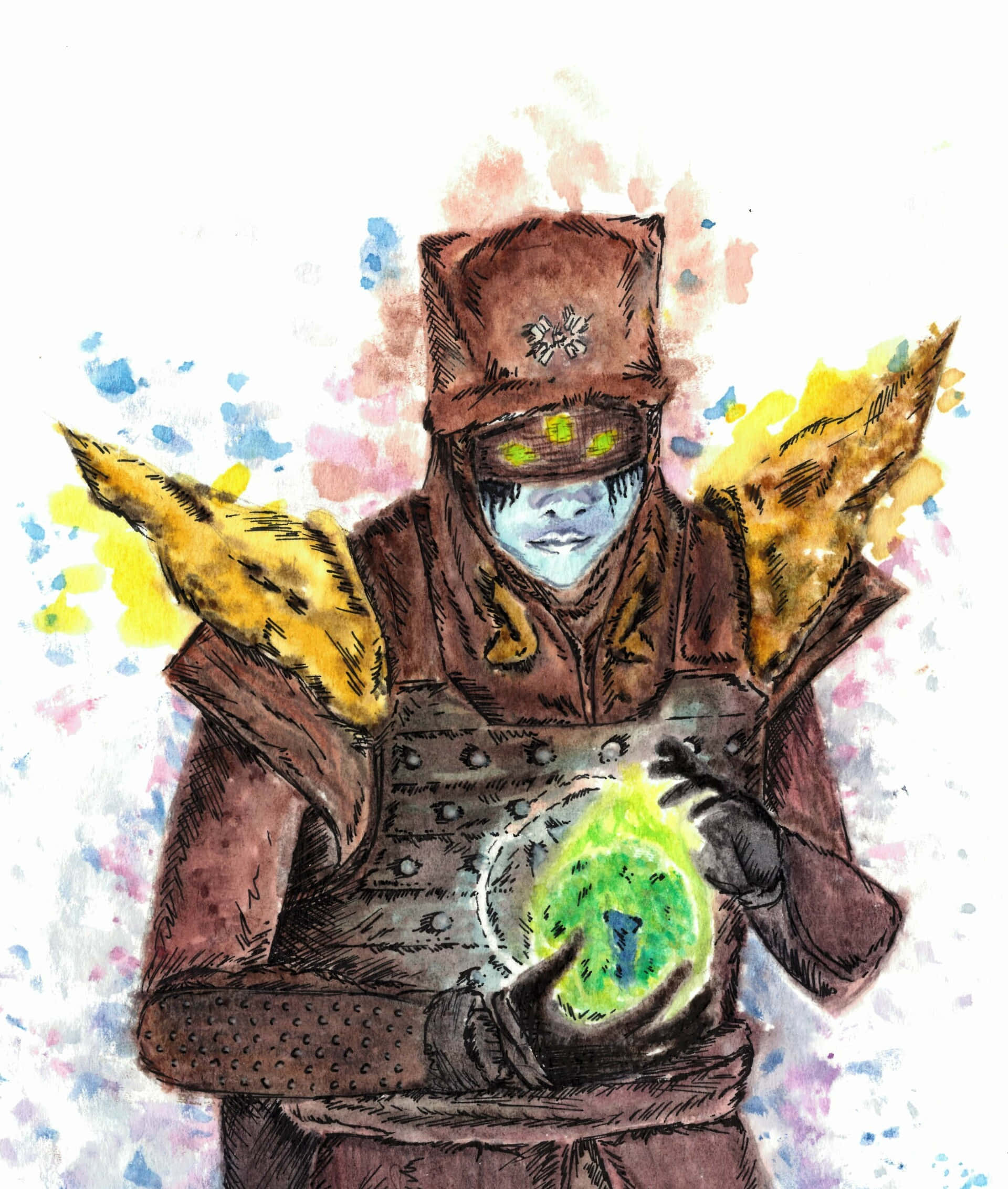 Eris Morn, green orb, brown armor, Full HD Phone Wallpaper