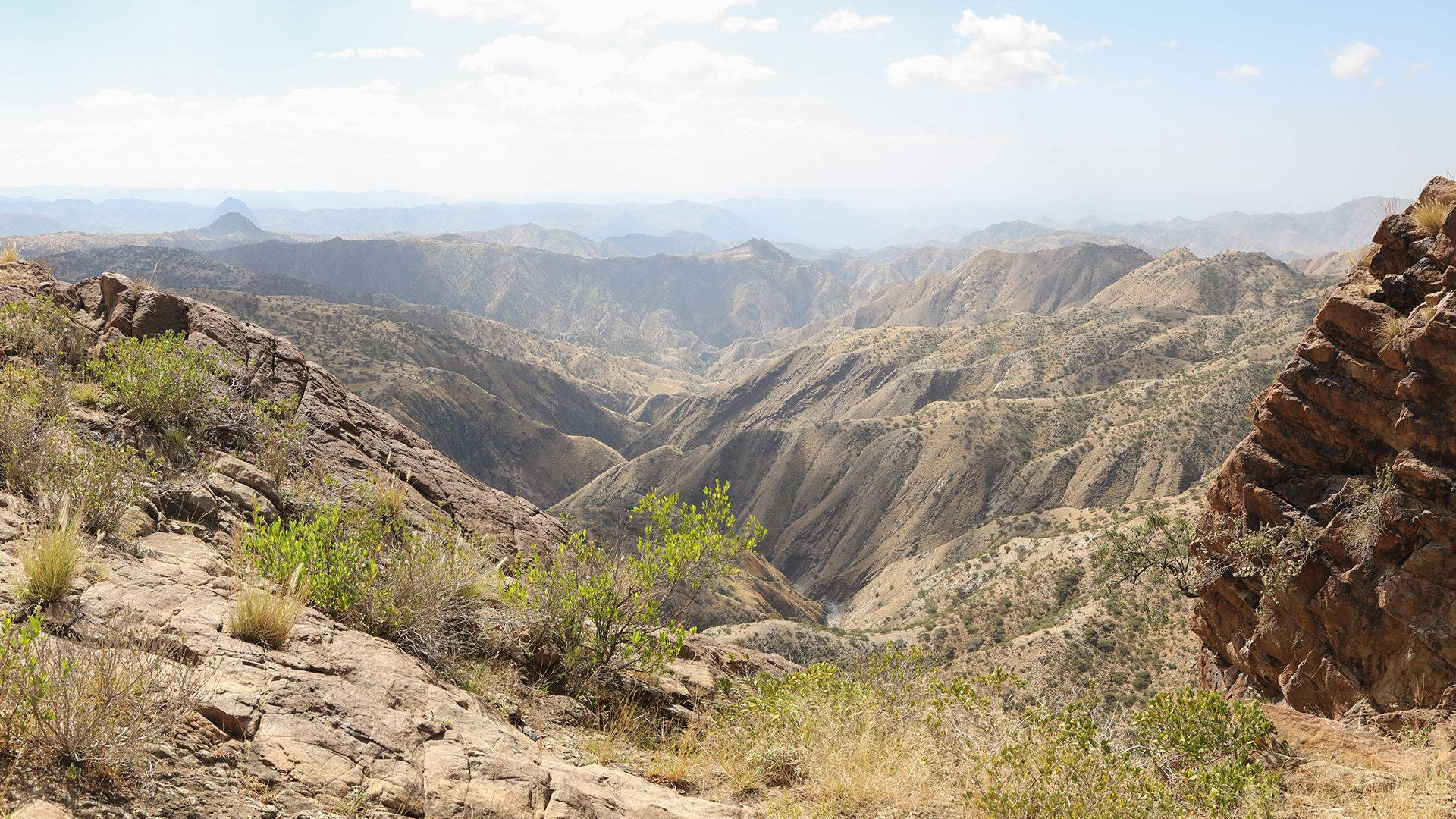 Eritrea, arid canyon, bright sky, Full HD Desktop Wallpaper