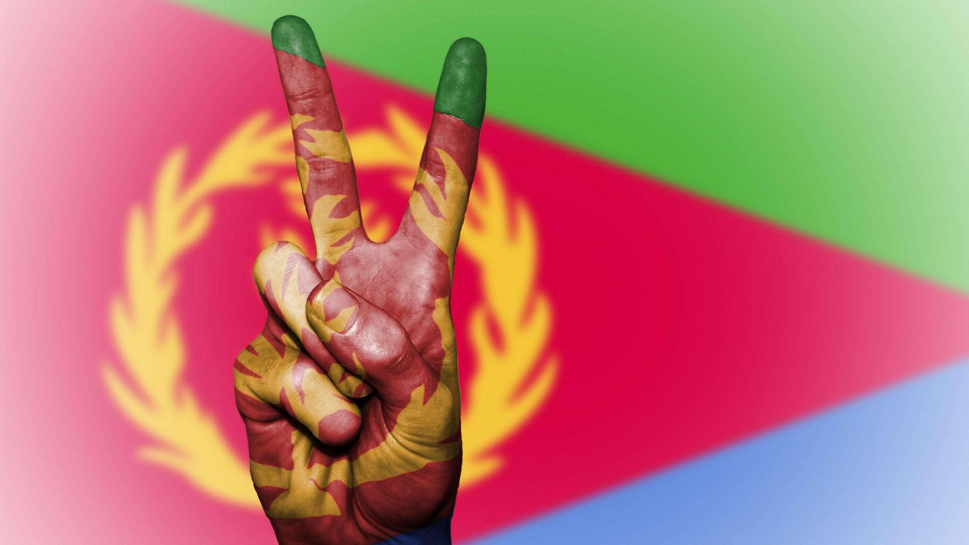 Eritrea, Eritrea's flag colors, peace sign, Full HD Desktop Wallpaper