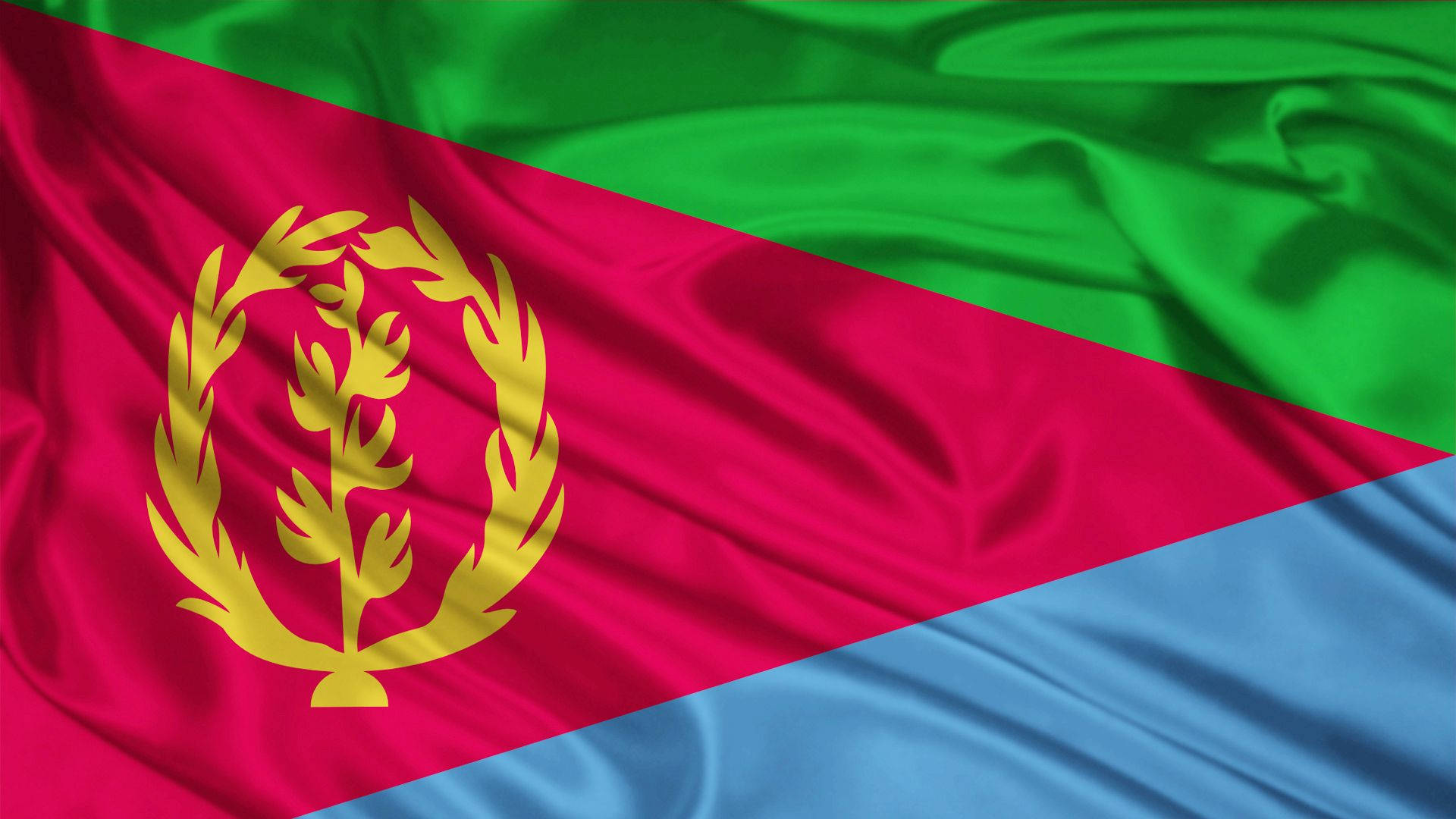 Eritrea flag, vibrant red, vibrant green, Full HD Desktop Wallpaper