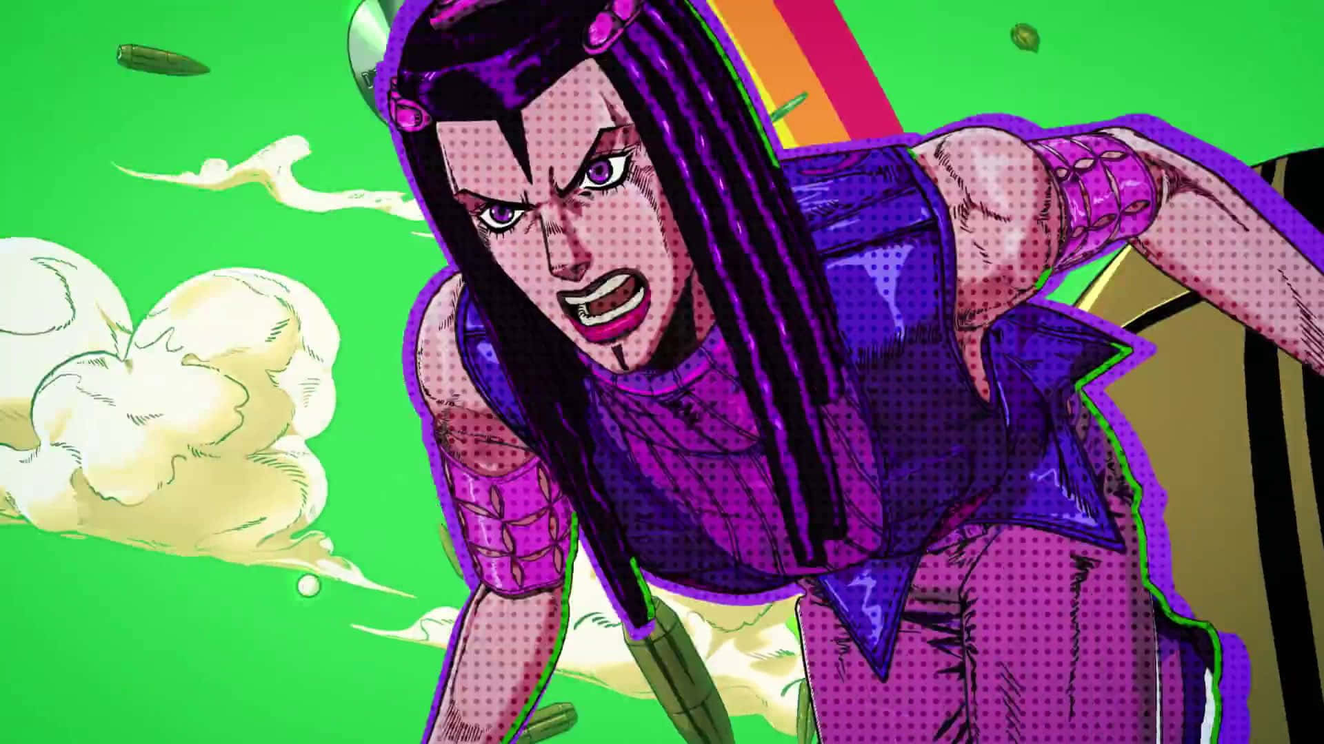 Ermes Costello, purple armor, long black hair, Full HD Desktop Wallpaper