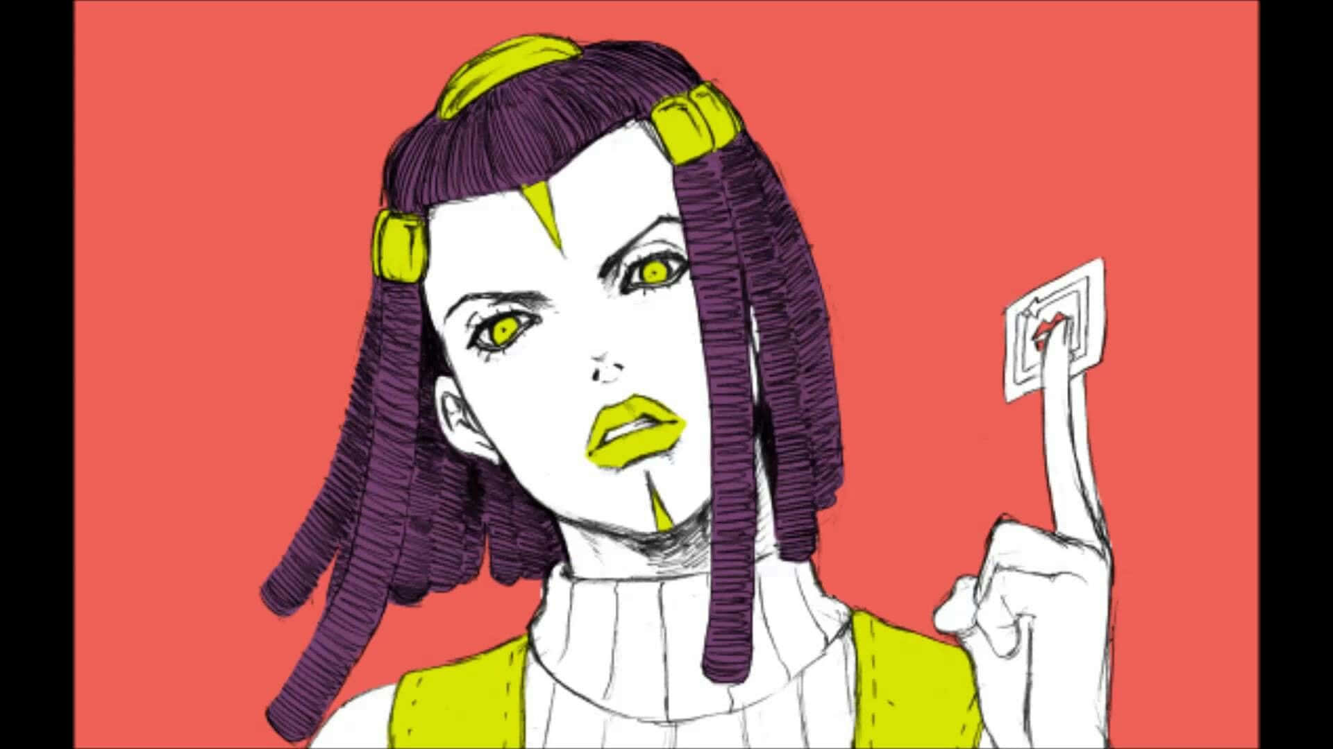 Ermes Costello, anime woman, purple hair, Full HD Desktop Wallpaper