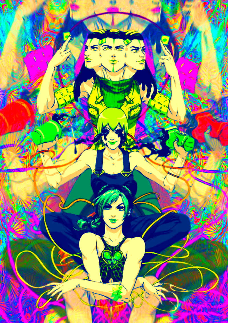 Ermes Costello, psychedelic, glitchy, SD Phone Wallpaper