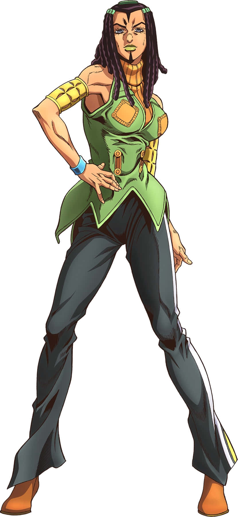 Ermes Costello, dreadlocks, green outfit, HD Phone Wallpaper