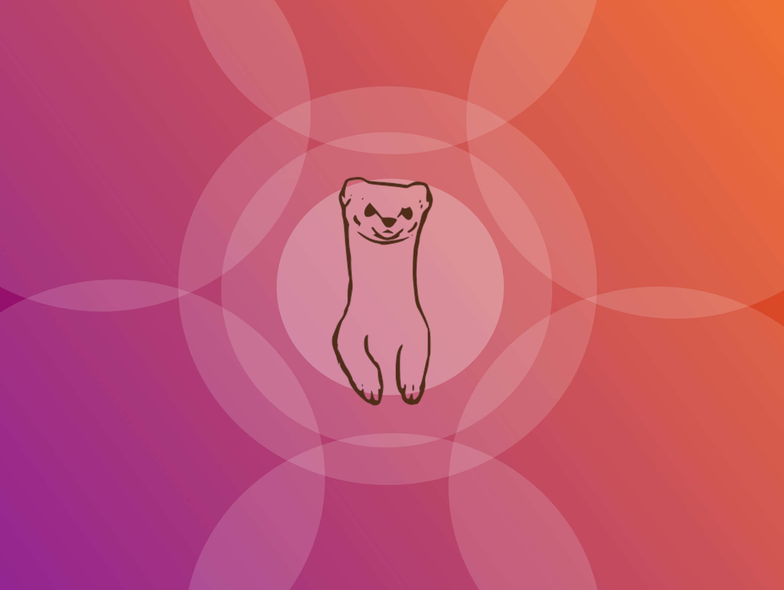 abstract ermine illustration, minimalist line drawing, smiling weasel, 2K Desktop Wallpaper