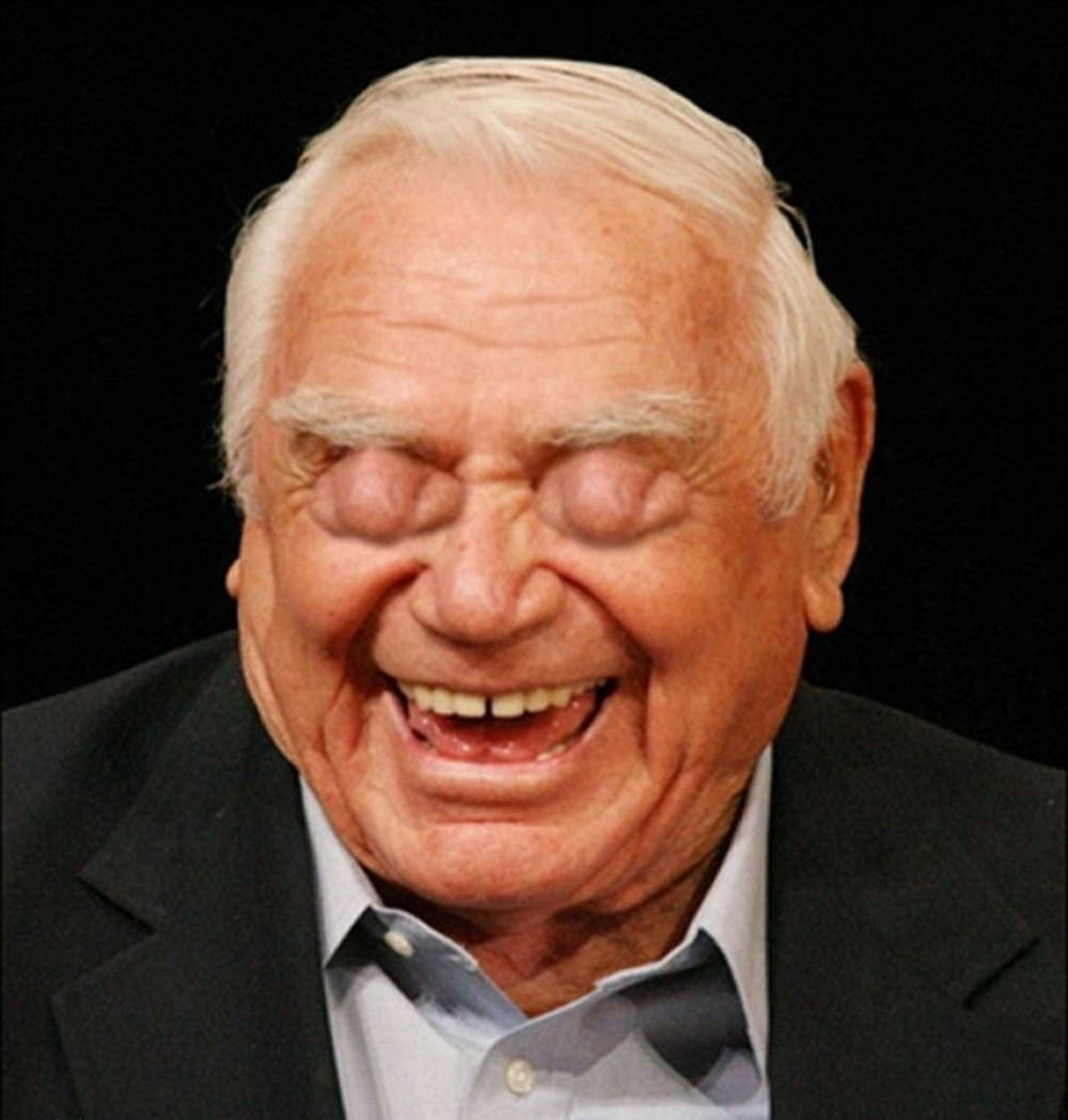 Ernest Borgnine, nose for eyes, laughing, SD Phone Wallpaper