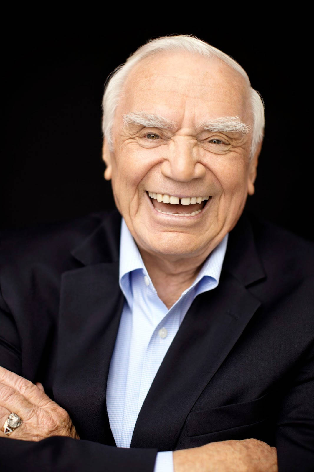 Ernest Borgnine, old actor, laughing portrait, HD Phone Wallpaper