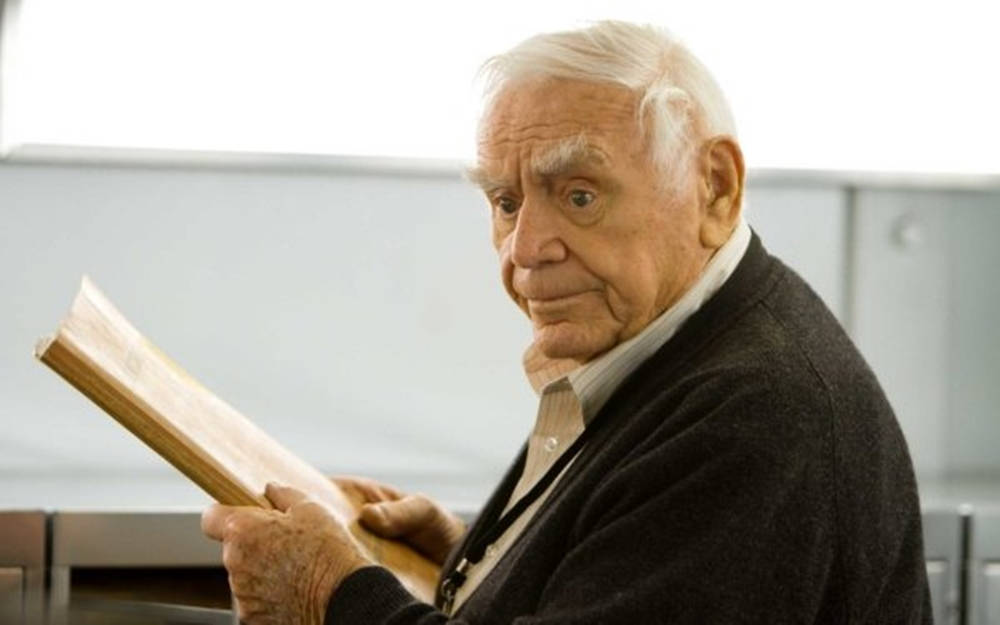 Ernest Borgnine, book, white hair, SD Desktop Wallpaper