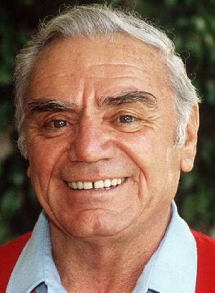 Ernest Borgnine, gray hair, cheerful elderly man, SD Phone Wallpaper