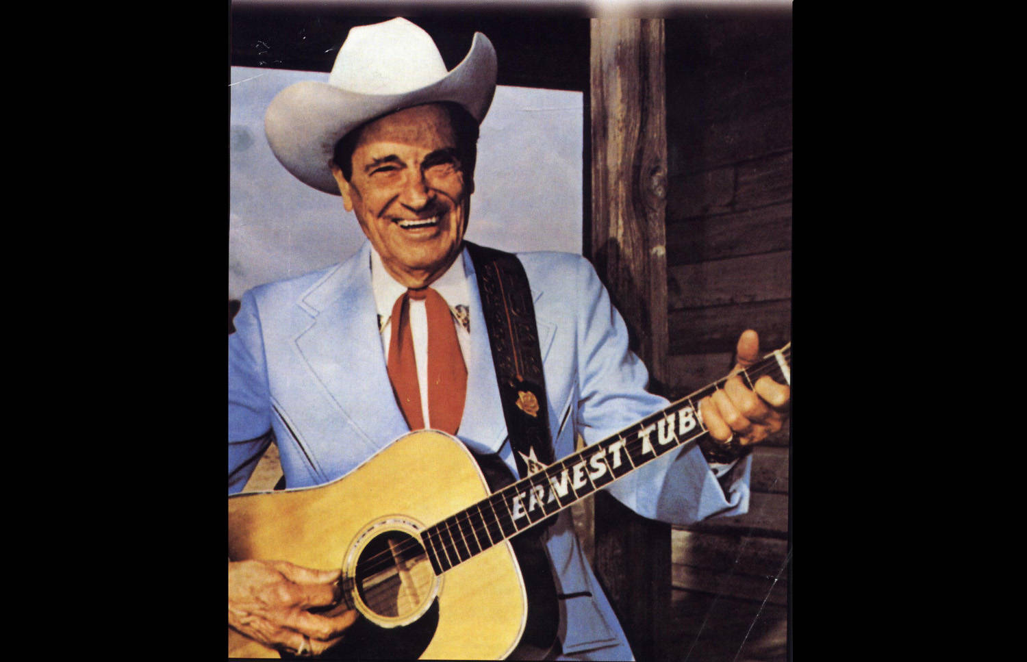 Ernest Tubb, light blue suit, white cowboy hat, HD Desktop Wallpaper