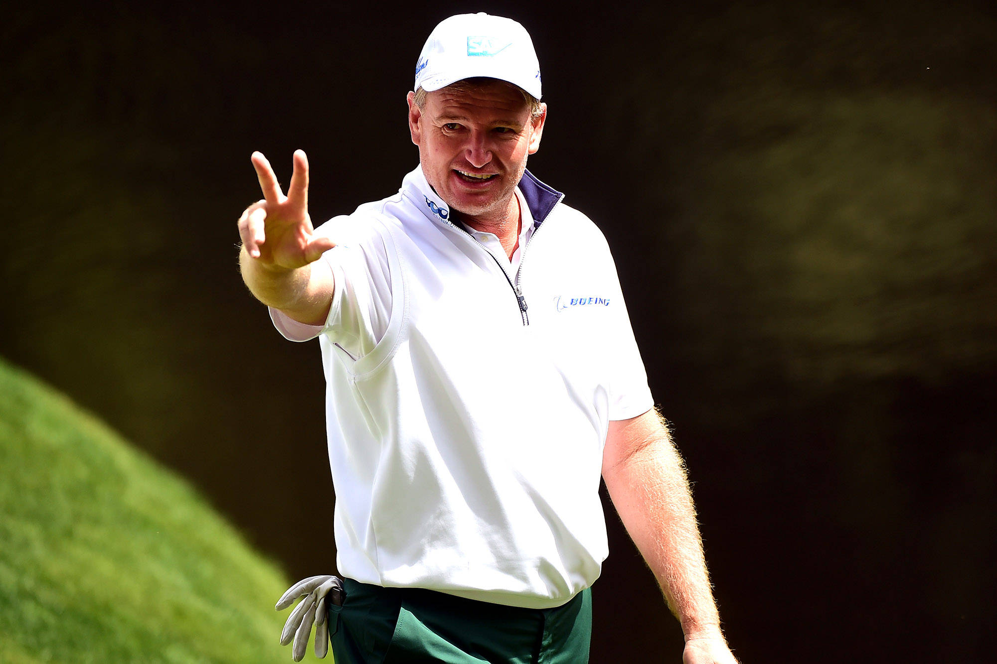Ernie Els, white shirt, cap, Full HD Desktop Wallpaper
