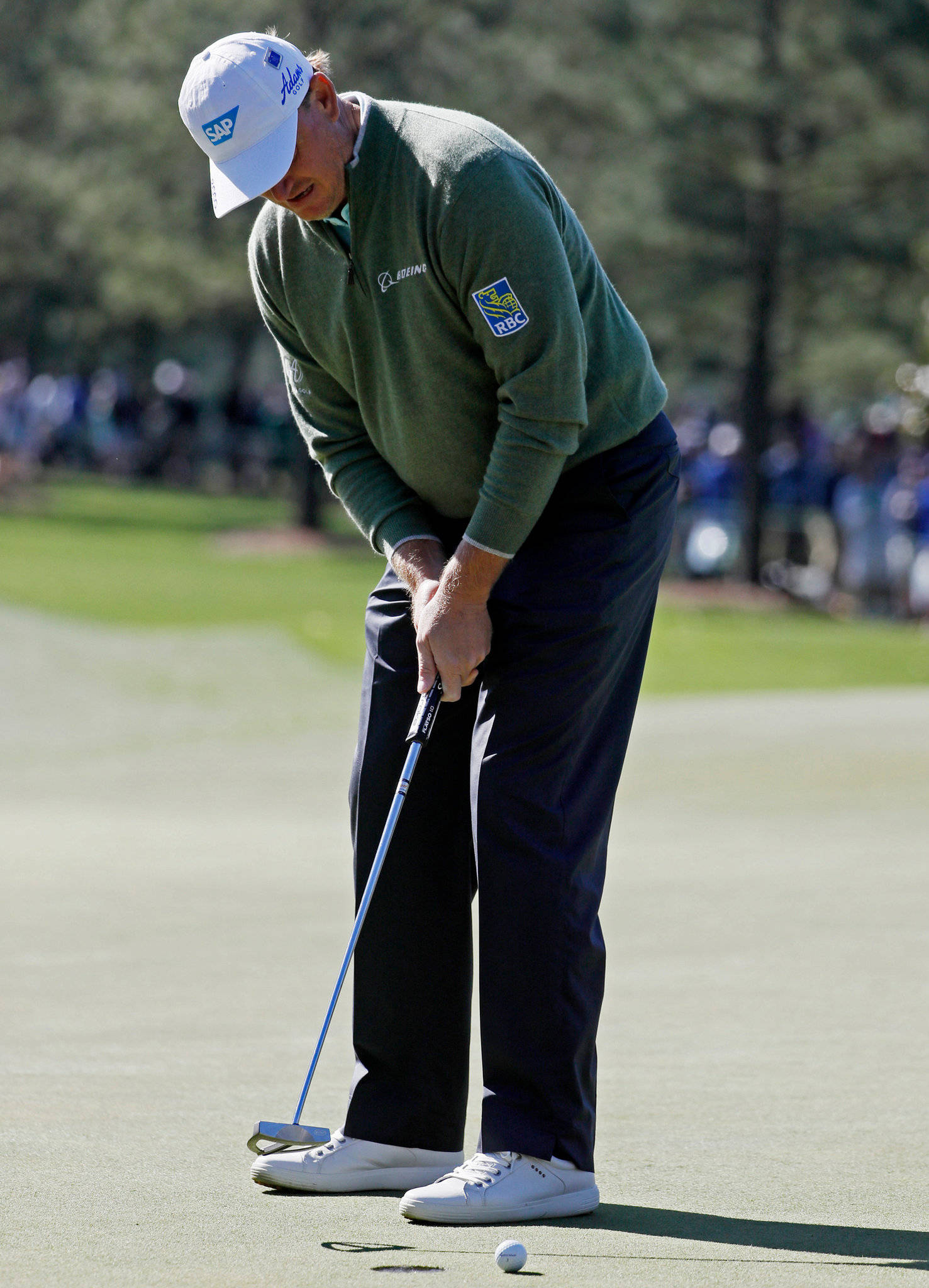 Ernie Els, green sweater, white cap, Full HD Phone Wallpaper