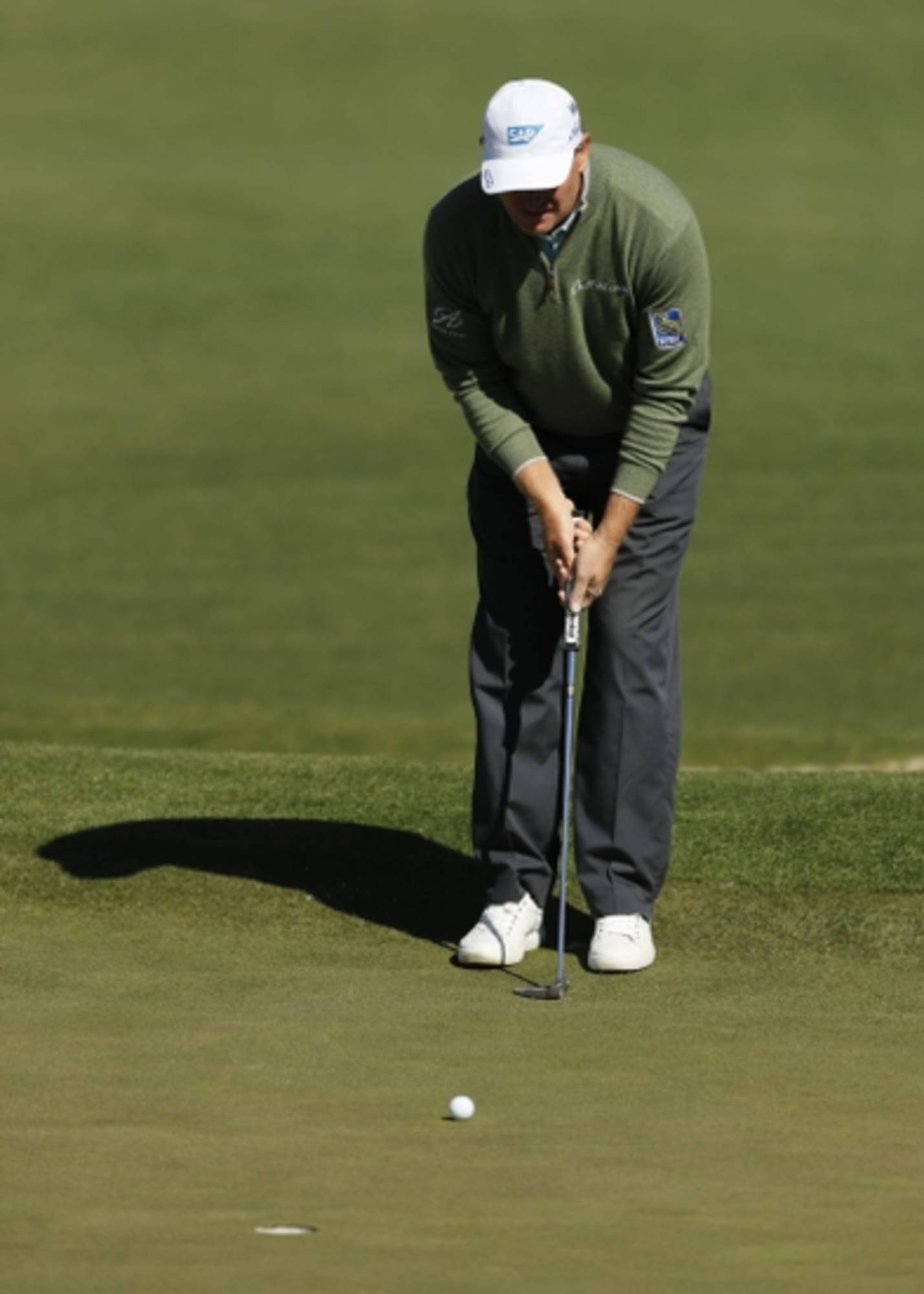 Ernie Els, green sweater, white cap, Full HD Phone Wallpaper