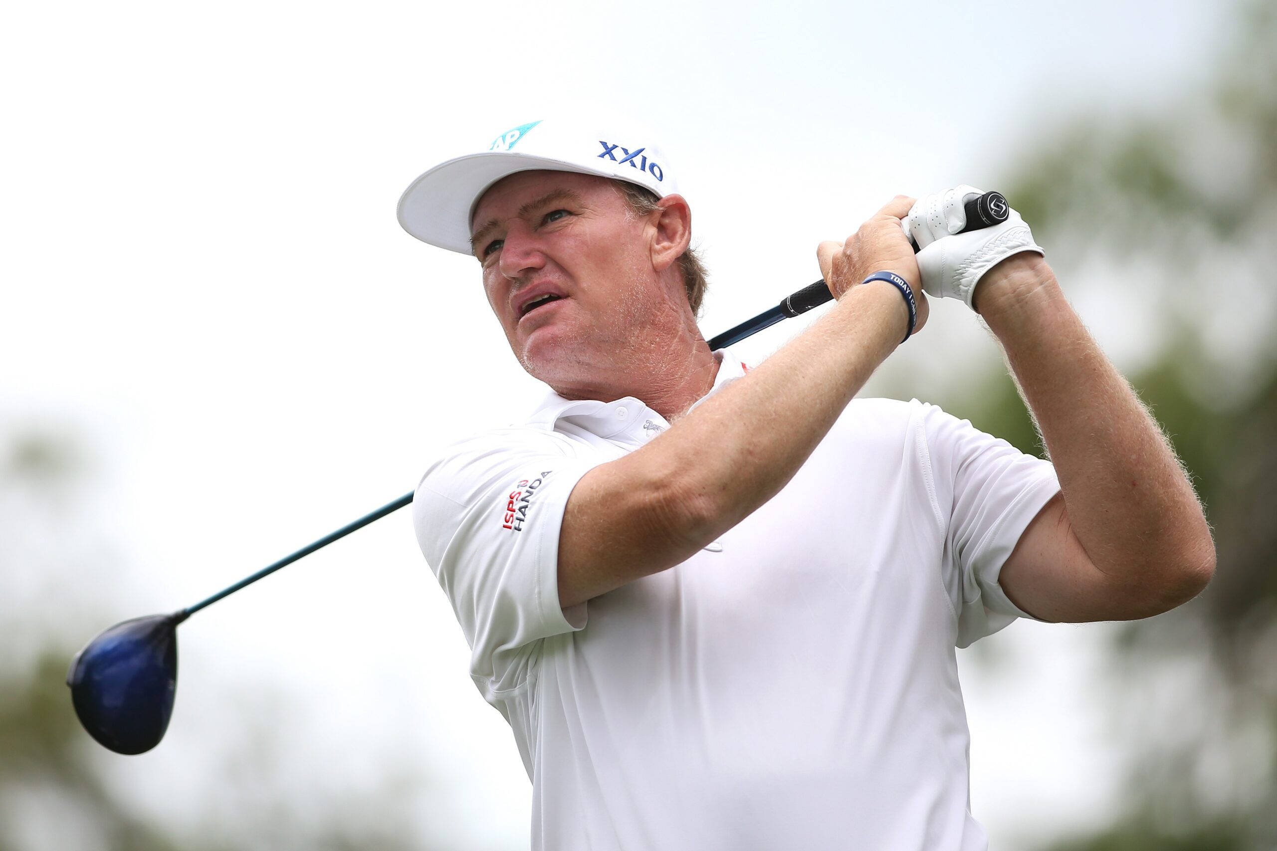 Ernie Els, white shirt, white cap, 2K Desktop Wallpaper