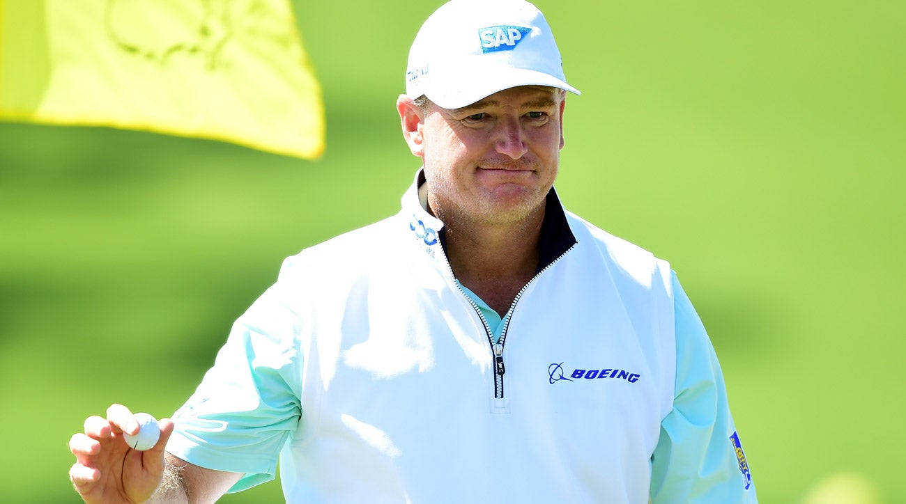 Ernie Els, golf ball, white cap, HD Desktop Wallpaper