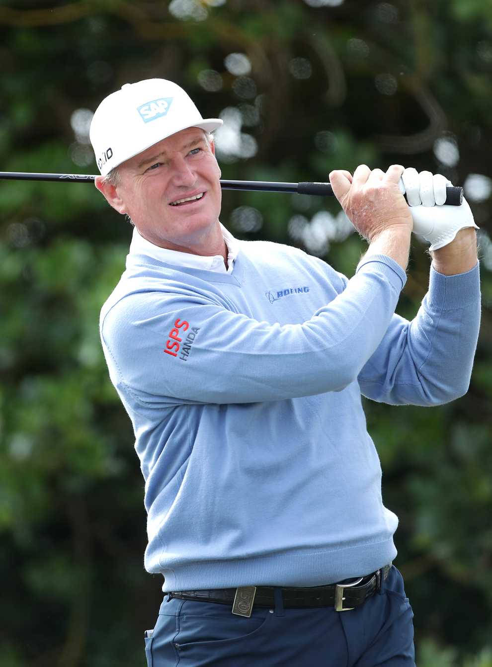 Ernie Els, light blue sweater, white cap, HD Phone Wallpaper