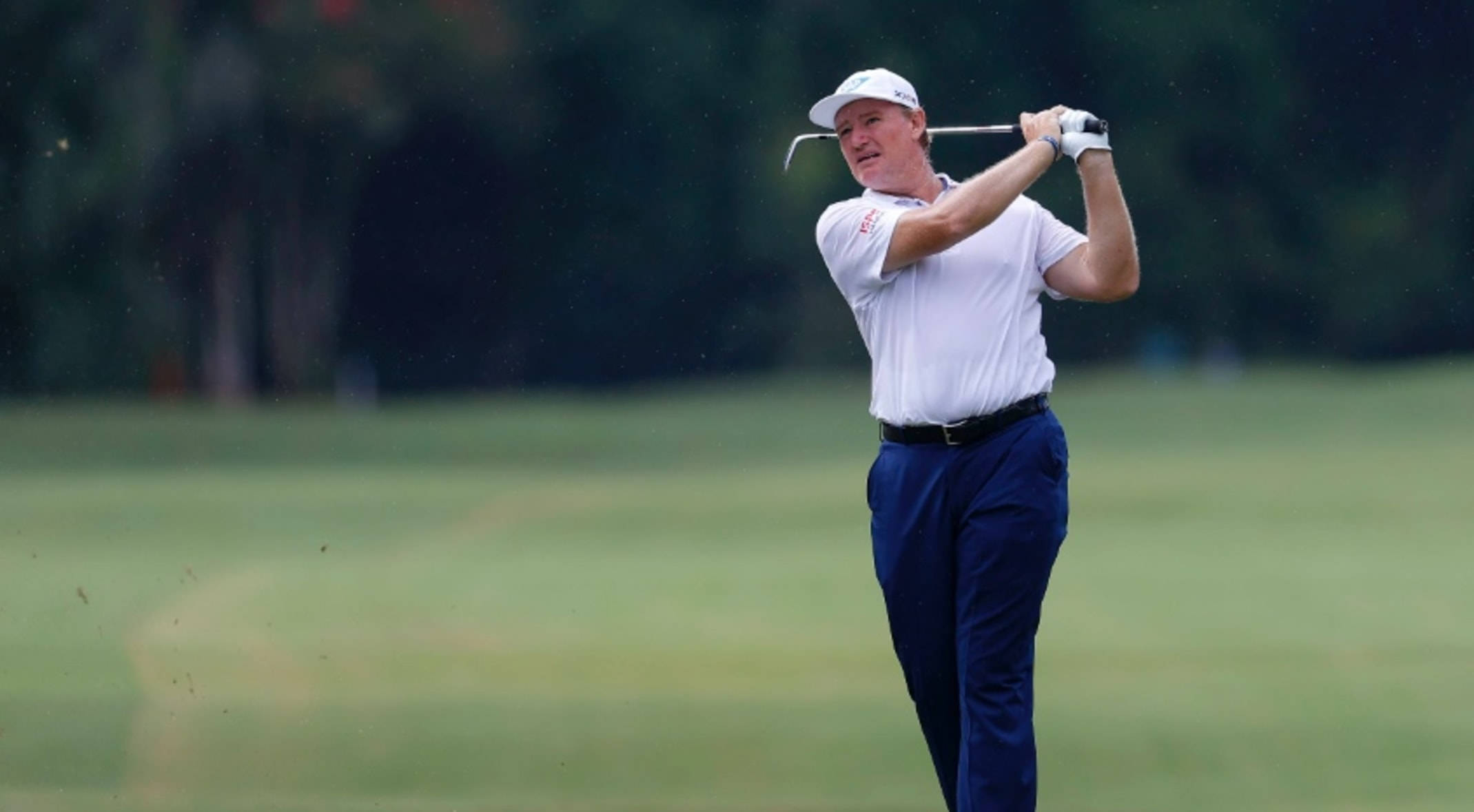 Ernie Els, golf tee, white shirt, Full HD Desktop Wallpaper