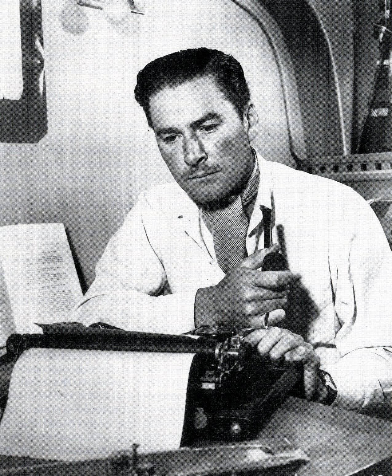 Errol Flynn, black and white typewriter, white coat, HD Phone Wallpaper