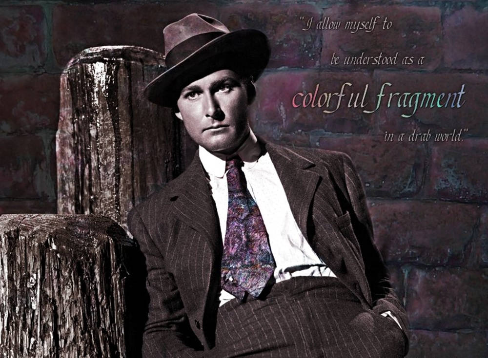 Errol Flynn, fedora, pinstripe suit, SD Desktop Wallpaper