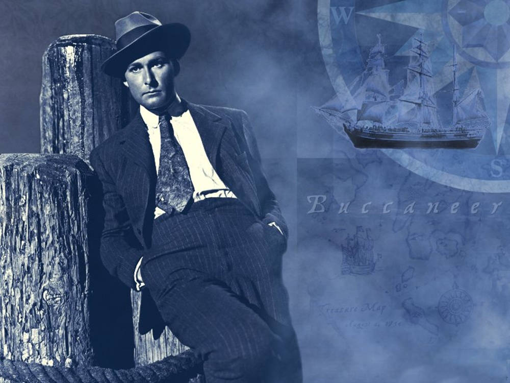 Errol Flynn, blue aesthetic, fedora, SD Desktop Wallpaper