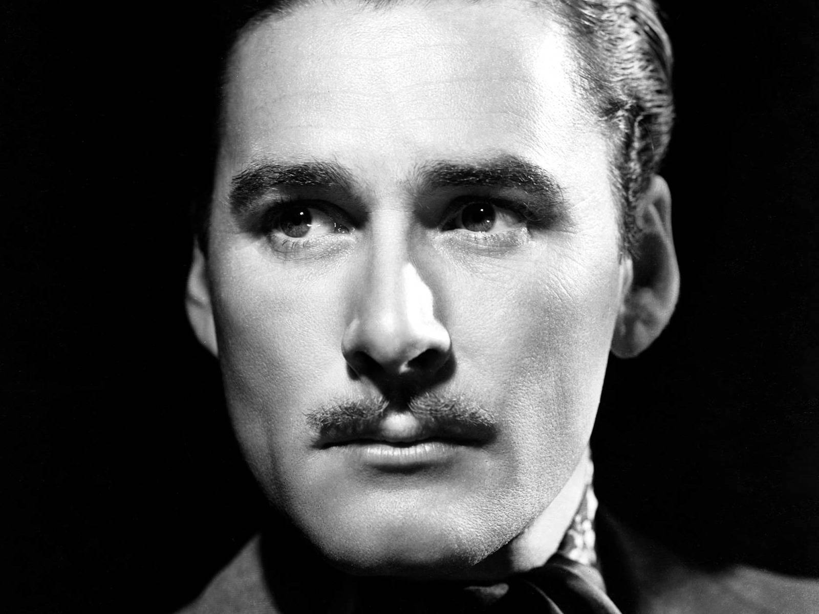 Errol Flynn, black and white, mustache, HD Desktop Wallpaper