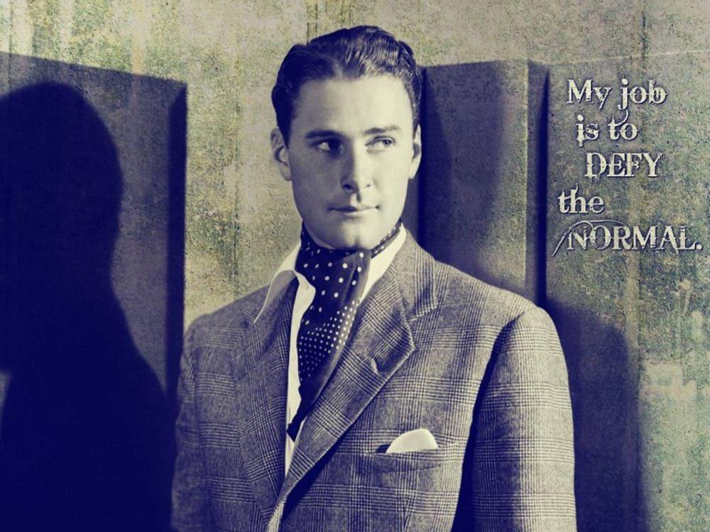 Errol Flynn, checkered suit, polka dot tie, SD Desktop Wallpaper