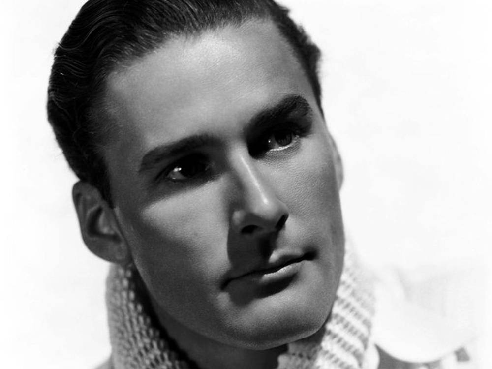 Errol Flynn, black and white, sweater, SD Desktop Wallpaper