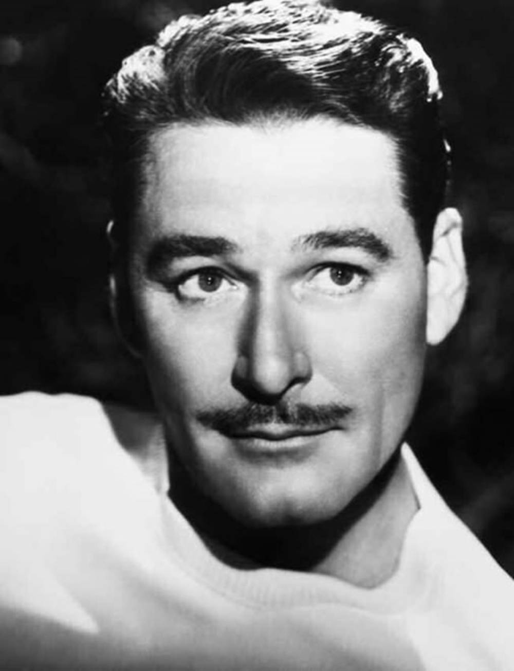 Errol Flynn, black and white, mustache, HD Phone Wallpaper