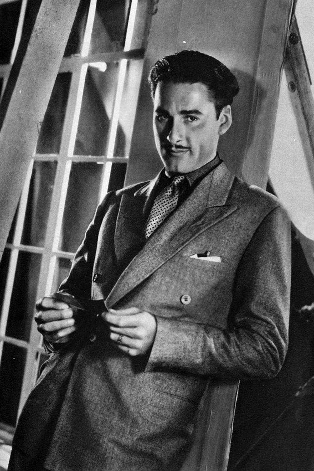 Errol Flynn, black and white, suit, HD Phone Wallpaper