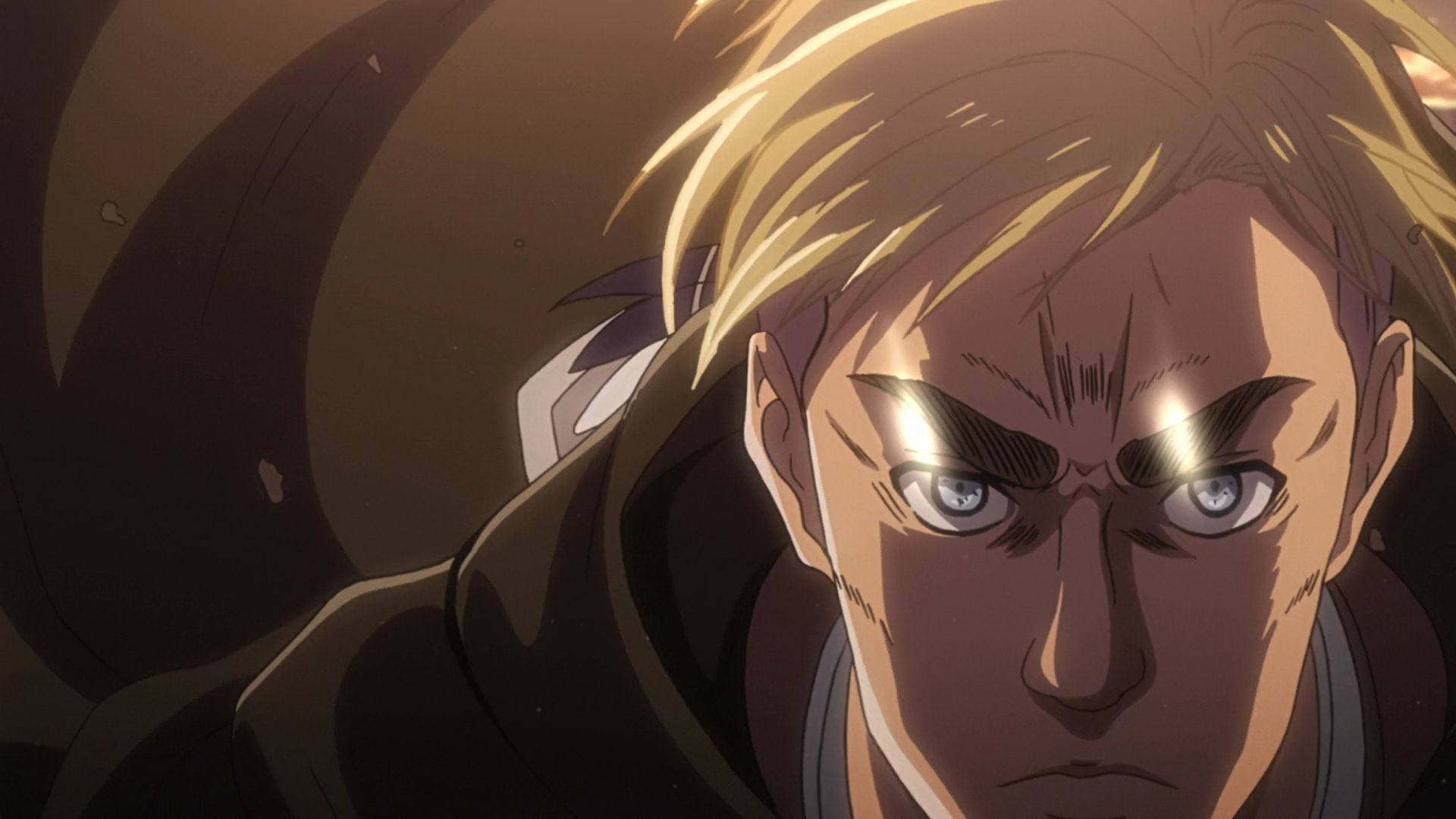 Erwin Smith, blonde-haired, intense blue eyes, Full HD Desktop Wallpaper
