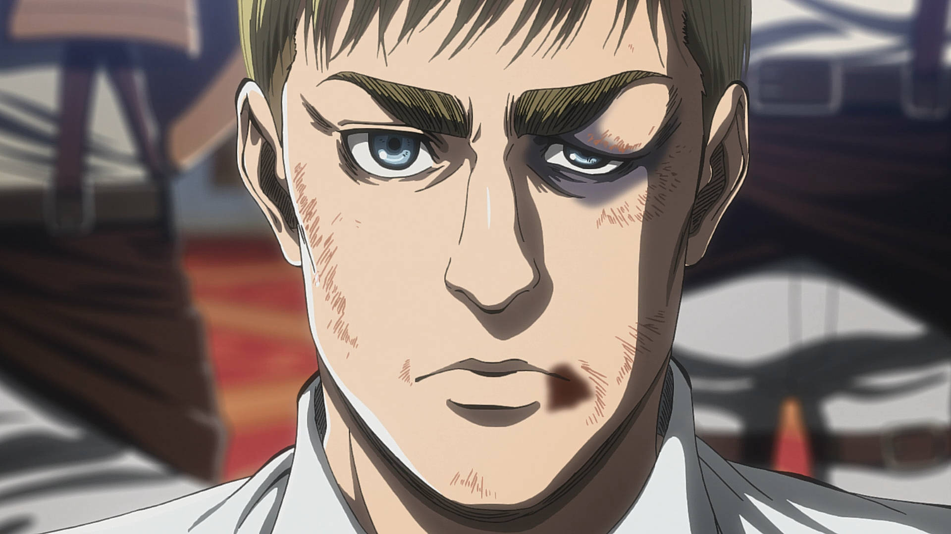 Erwin Smith, blue eyes, scars on his face, Full HD Desktop Wallpaper