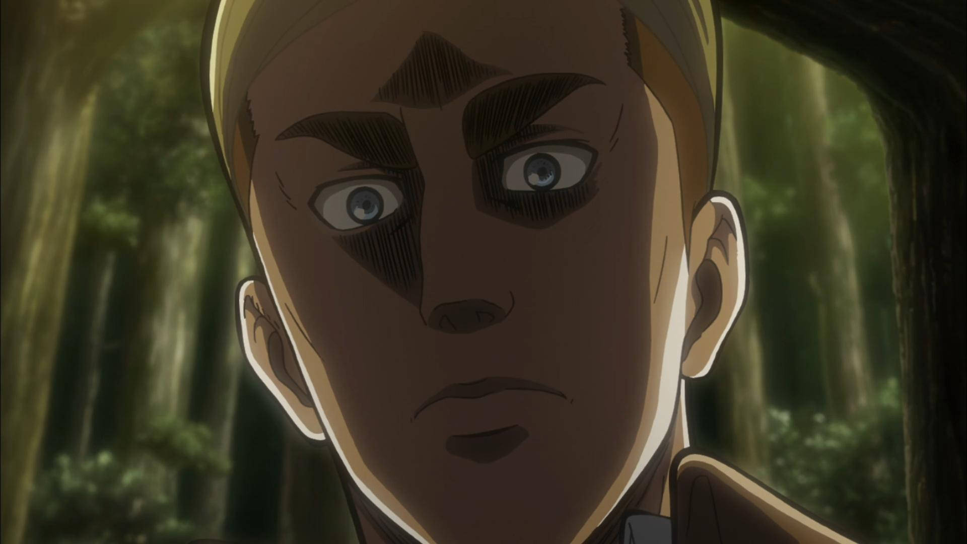 Erwin Smith, wide blue eyes, serious expression, Full HD Desktop Wallpaper