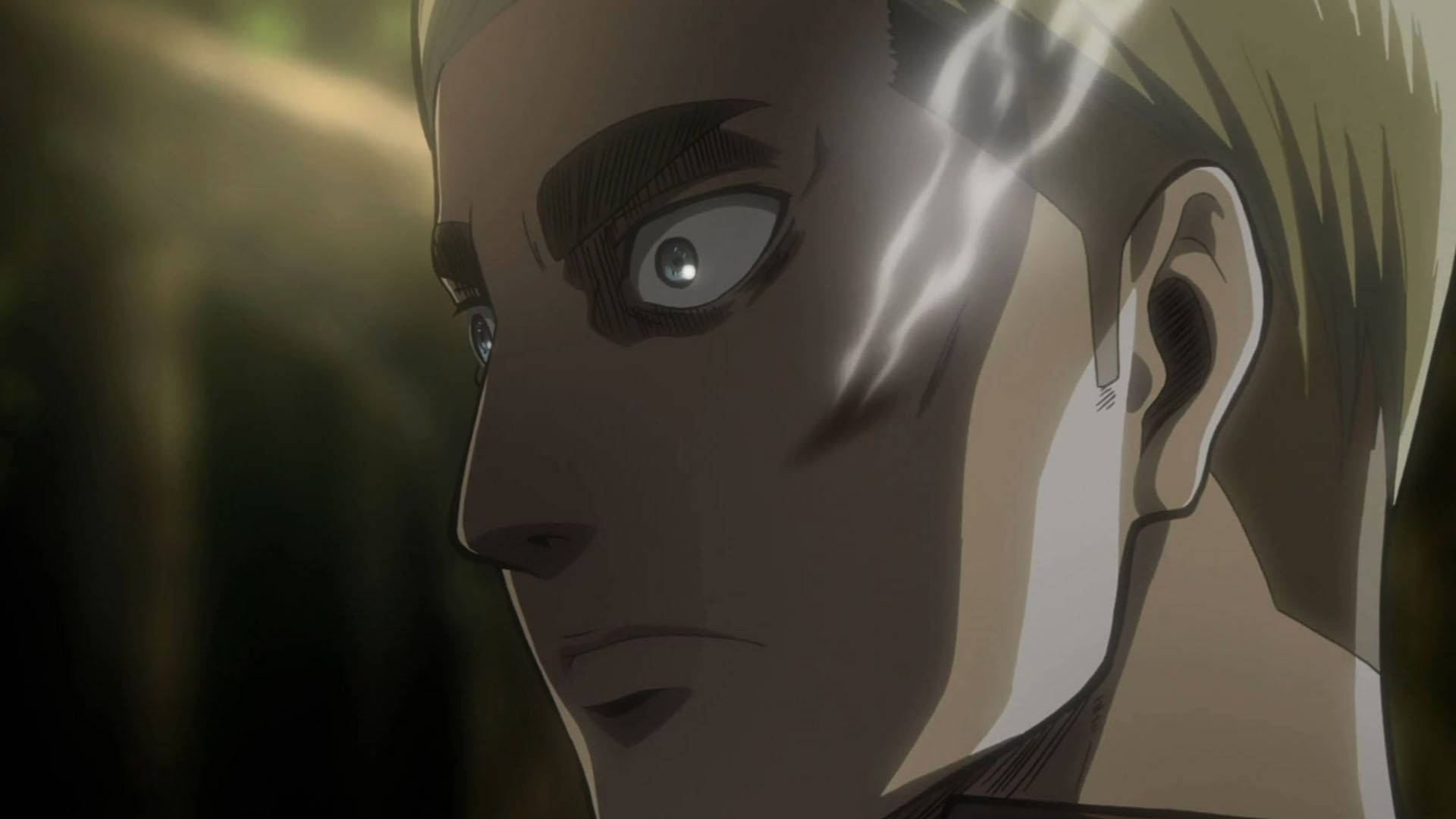 Erwin Smith, blonde-haired, intense eyes, Full HD Desktop Wallpaper