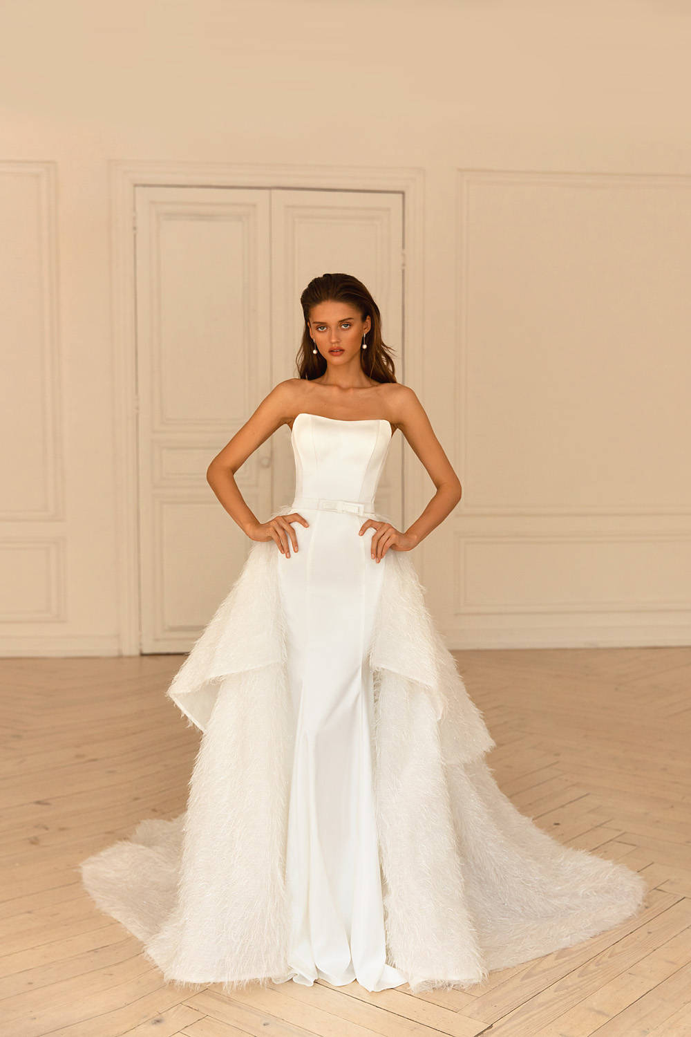 Escada, wedding gown, white strapless wedding gown, HD Phone Wallpaper