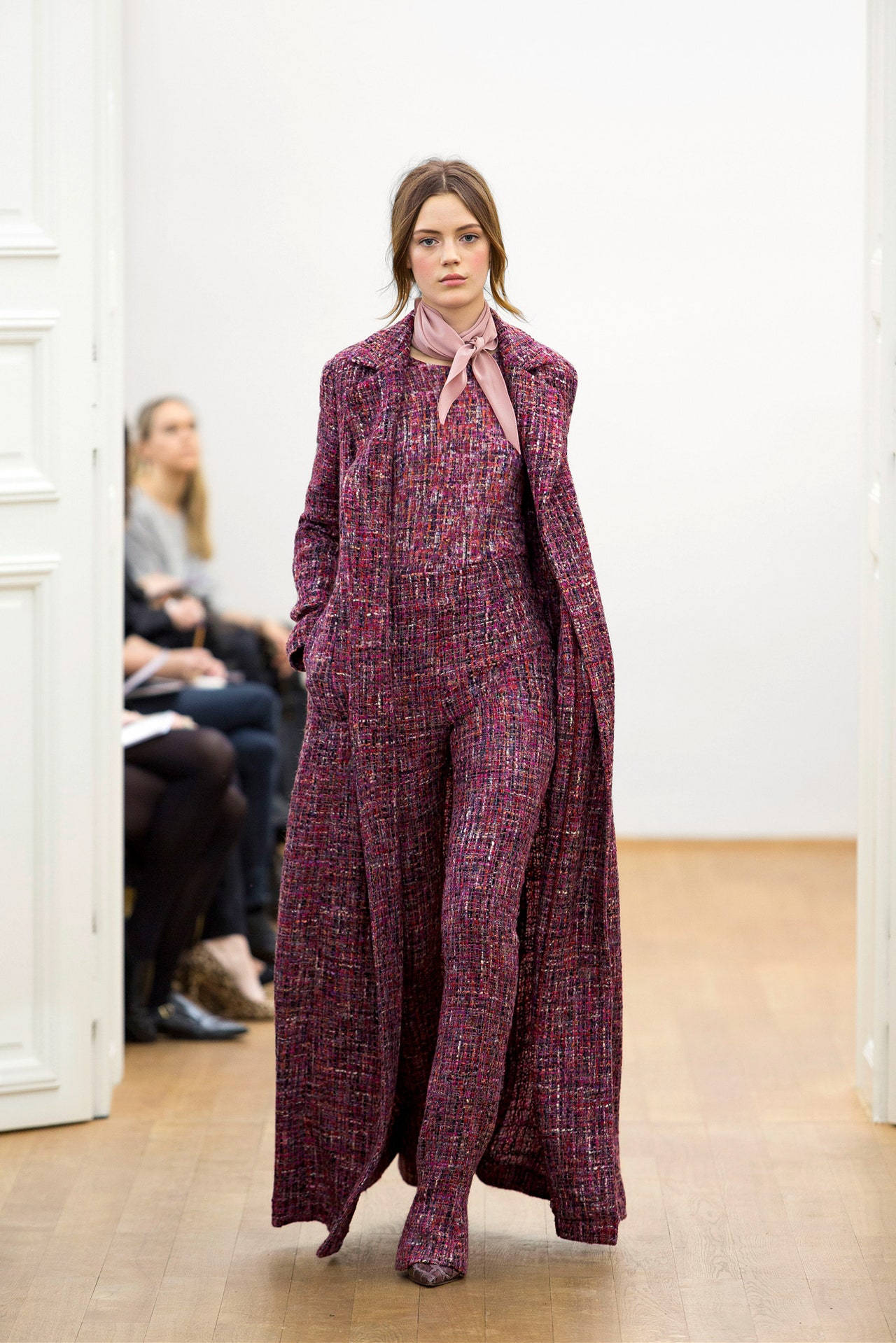 Purple Escada, Fall 2015, maroon tweed jumpsuit, HD Phone Wallpaper