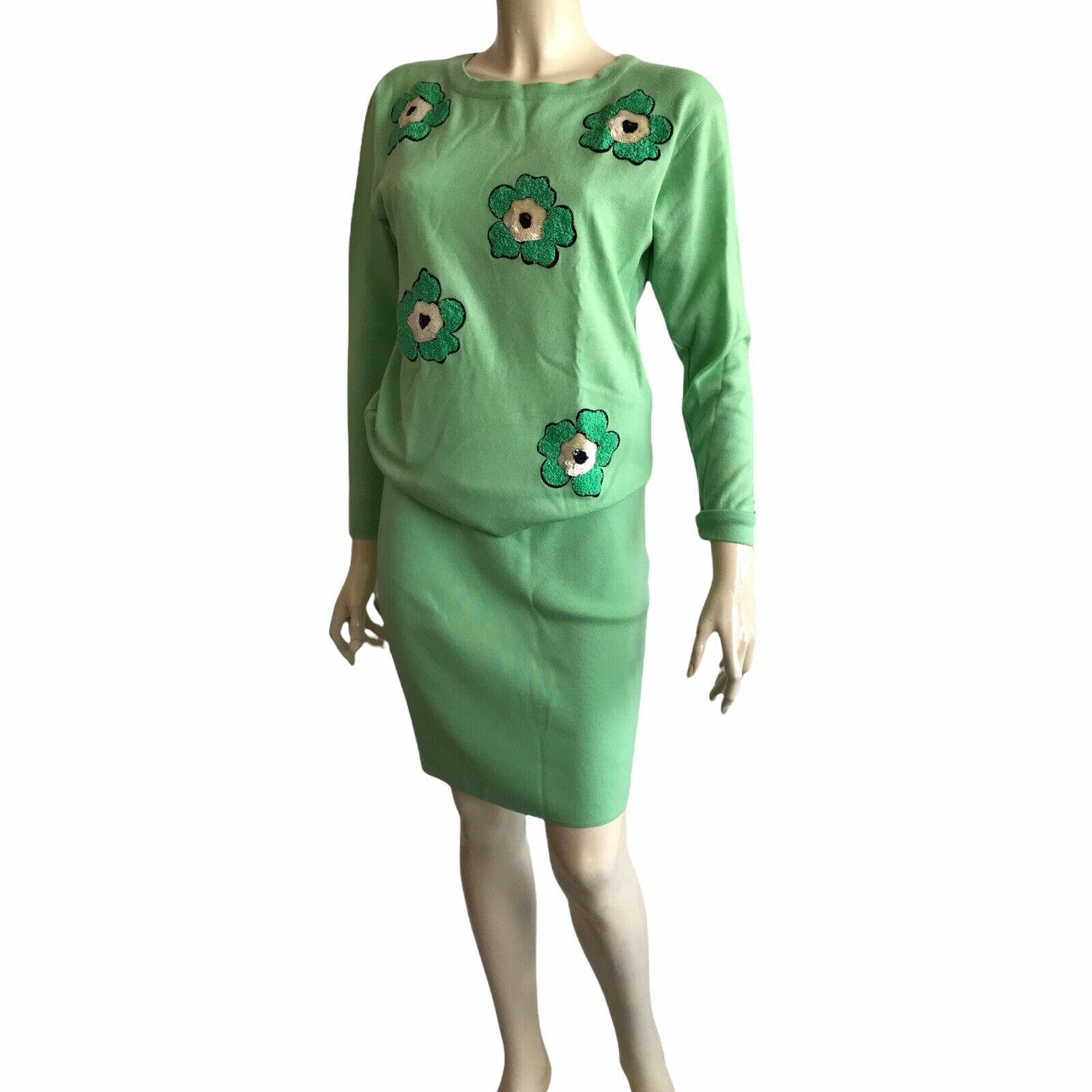 Escada, mint green, knit dress, HD Desktop Wallpaper
