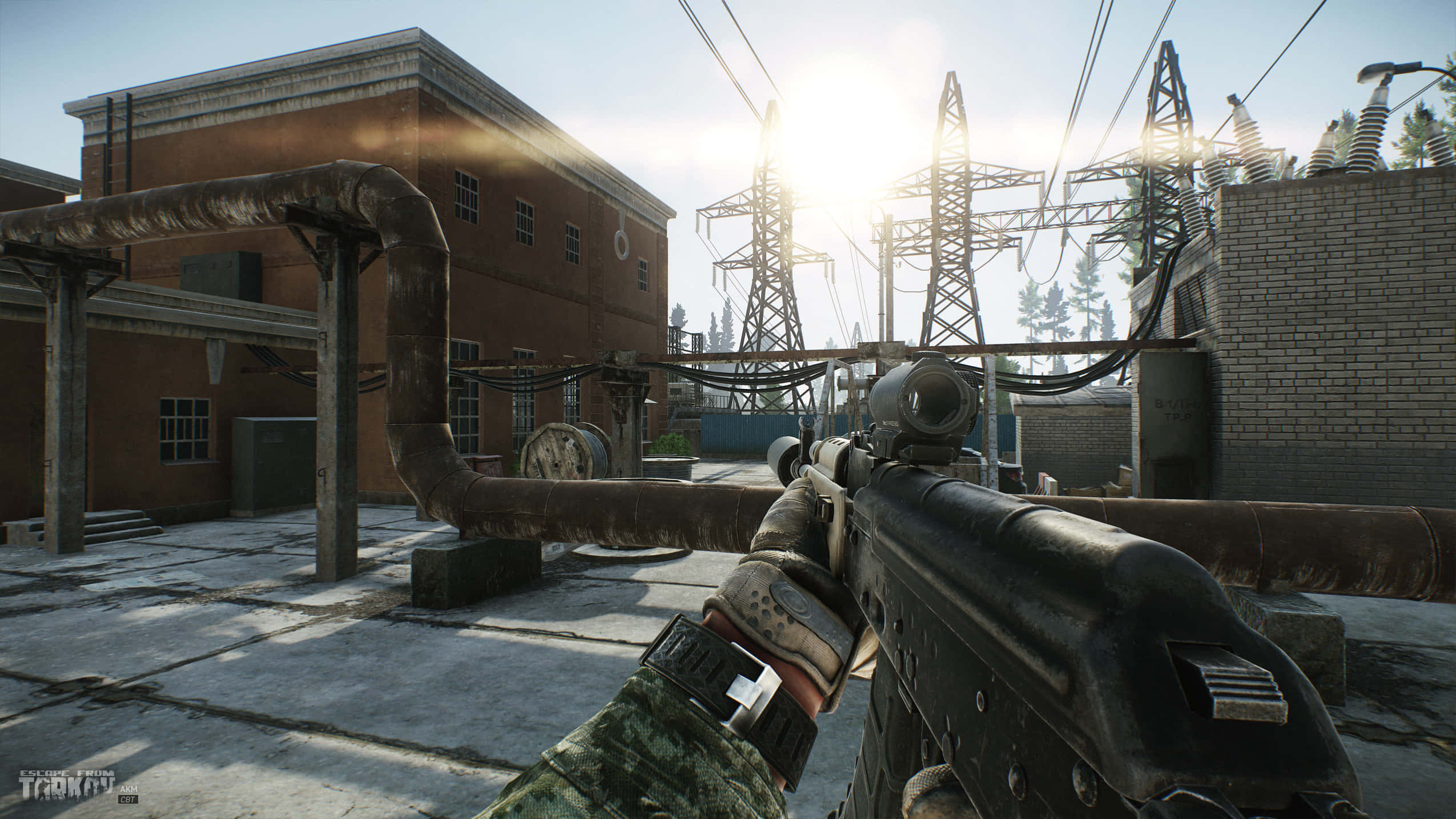 Escape From Tarkov, industrial yard, power lines, Full HD Desktop Wallpaper