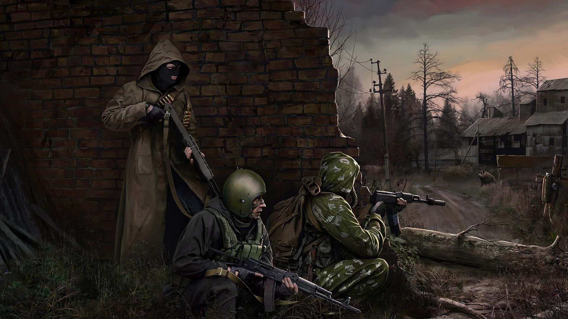 Tarkov, camouflage, hooded gear, Full HD Desktop Wallpaper